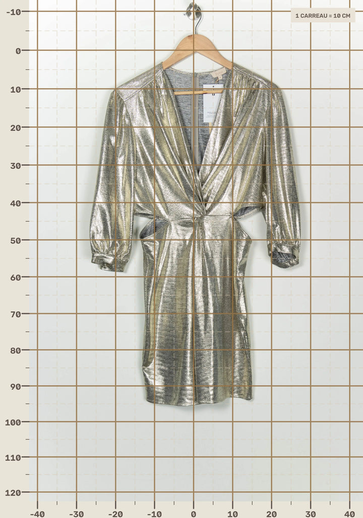 Robe Portefeuille Courte Grise - Taille L/40 de la marque Pablo | PARAD126643 - Vendu par Paradigme - Image 4