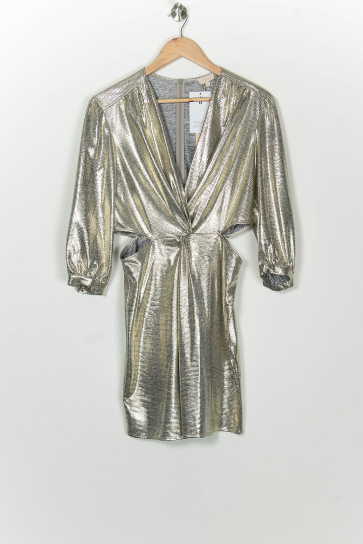 Robe Portefeuille Courte Grise - Taille L/40 de la marque Pablo | PARAD126643 - Vendu par Paradigme - Image 2