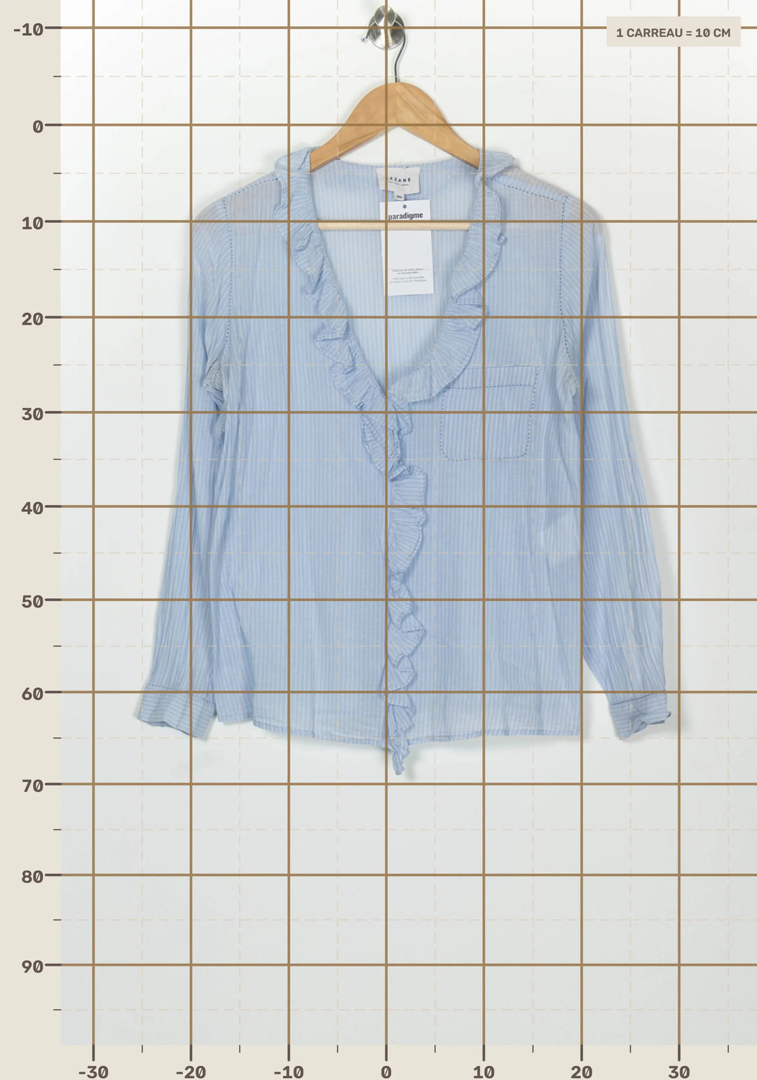 Blouse Rayée Bleue - Taille M/38 de la marque Sézane | PARAD126652 - Vendu par Paradigme - Image 4