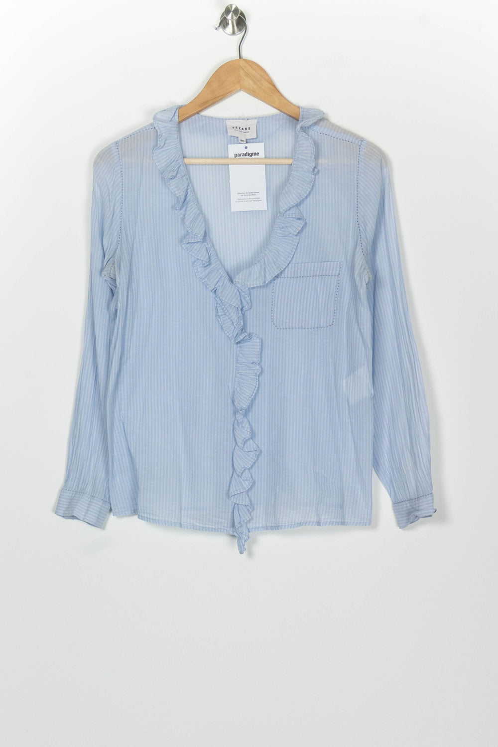 Blouse Rayée Bleue - Taille M/38 de la marque Sézane | PARAD126652 - Vendu par Paradigme - Image 2