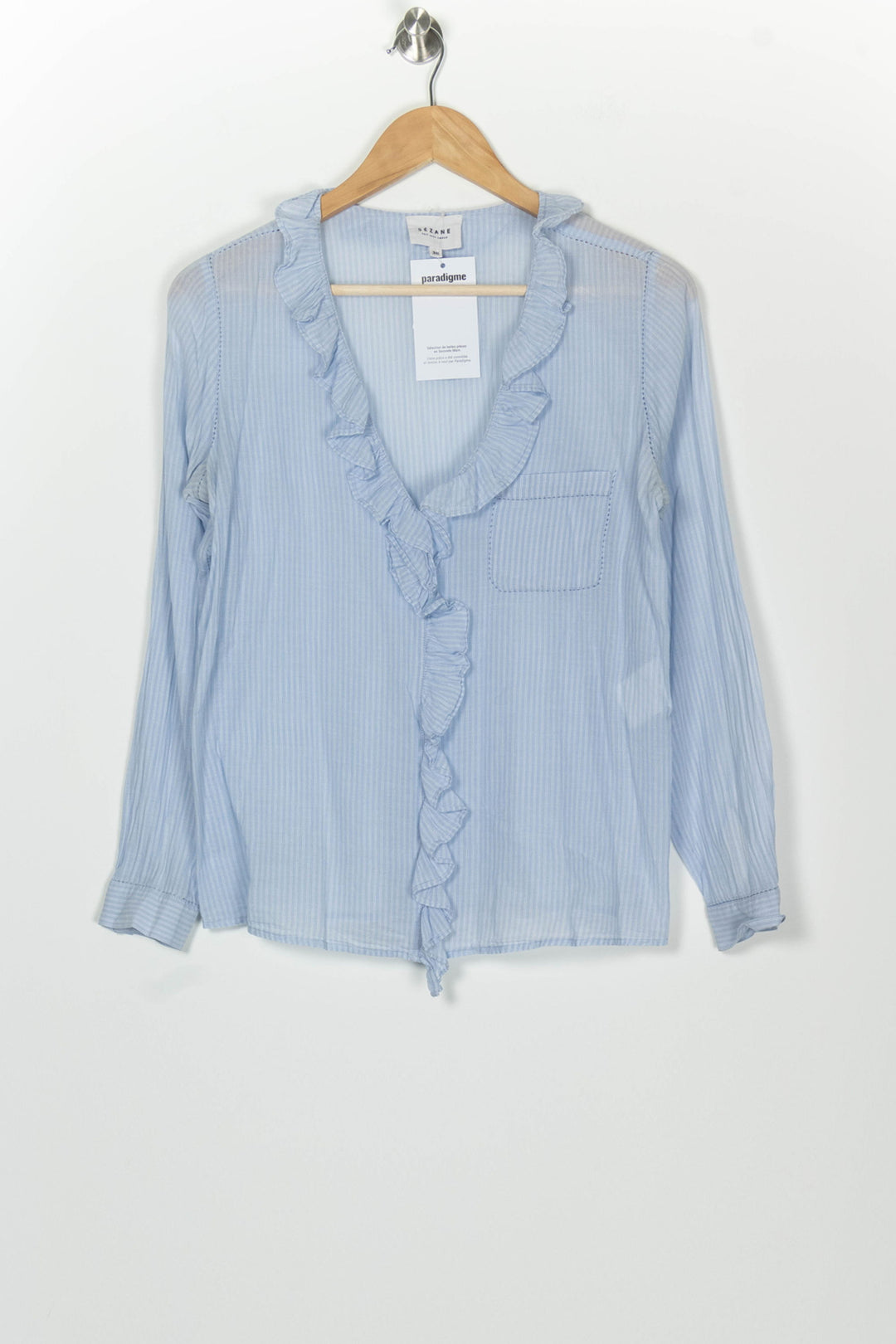 Blouse Rayée Bleue - Taille M/38 de la marque Sézane | PARAD126652 - Vendu par Paradigme - Image 2