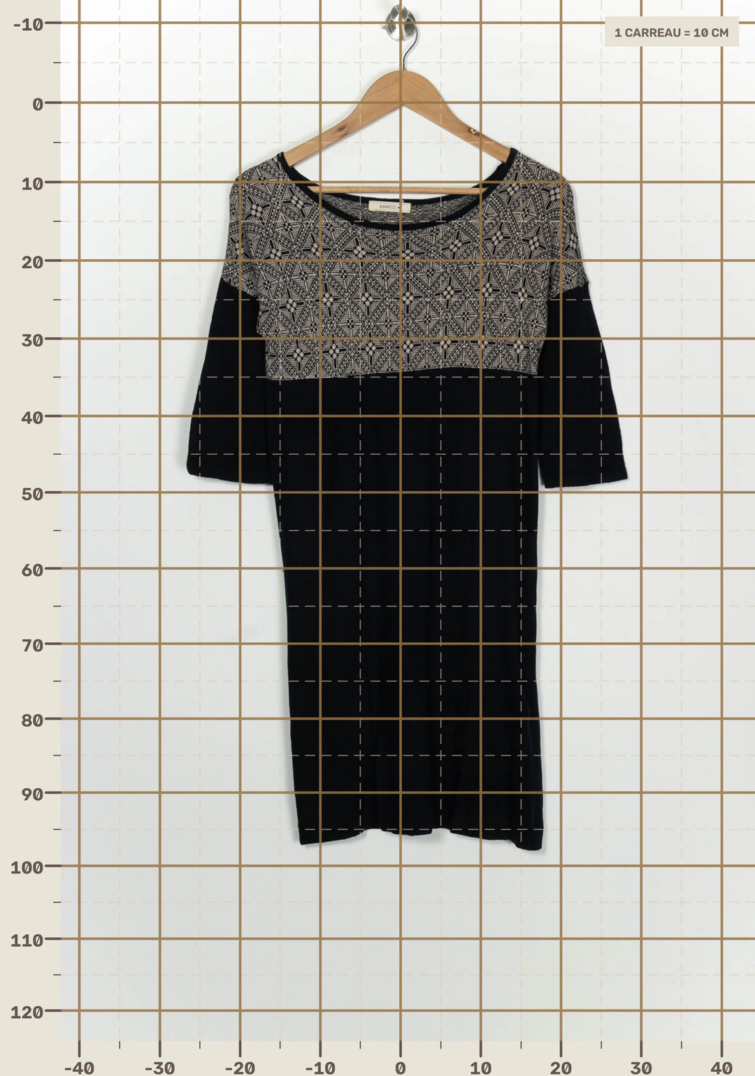 Robe Courte Noire et Beige - Taille S/36 de la marque Sessùn | PARAD126655 - Vendu par Paradigme - Image 4