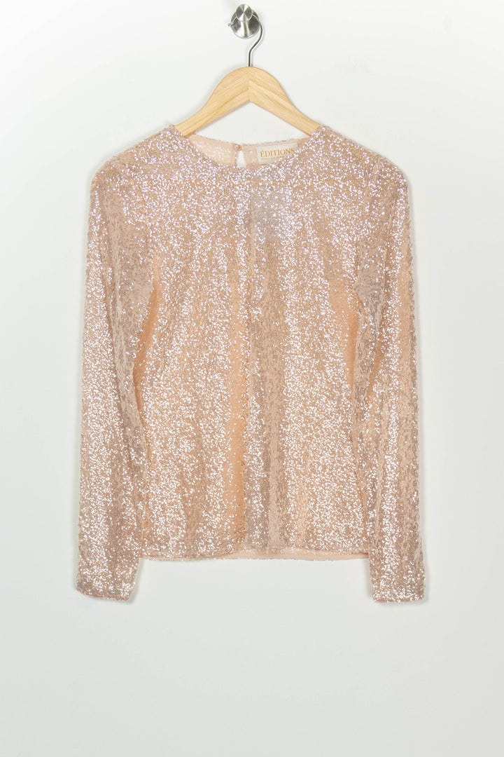 Haut à sequins rose - Taille S/36 de la marque Sézane | PARAD126657 - Vendu par Paradigme - Image 2