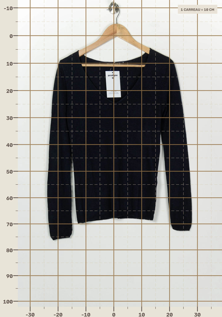 Pull Col V Bleu - Taille XS/34 de la marque Bérénice | PARAD126659 - Vendu par Paradigme - Image 4
