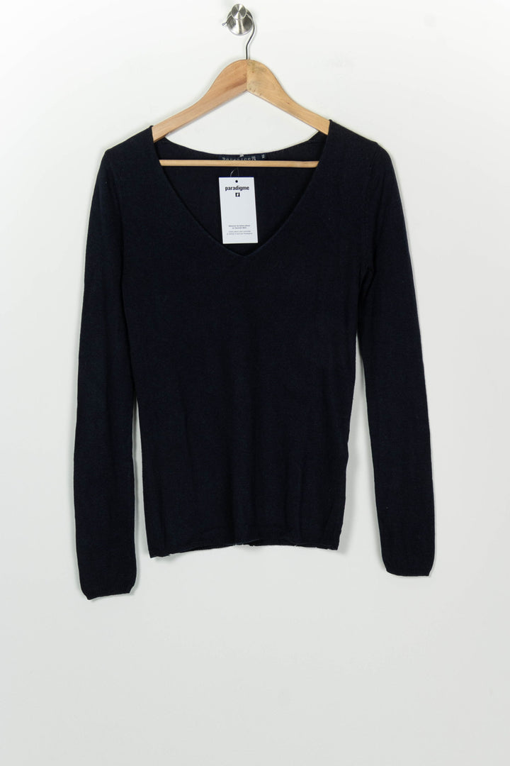Pull Col V Bleu - Taille XS/34 de la marque Bérénice | PARAD126659 - Vendu par Paradigme - Image 2