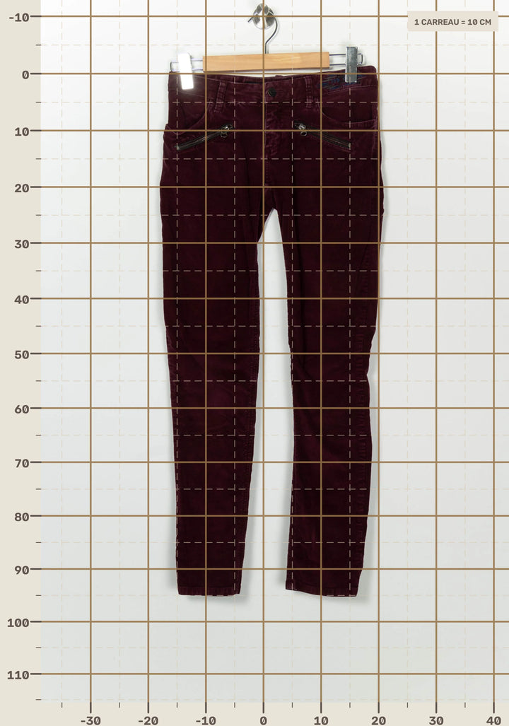 Pantalon Bordeaux - Taille S/36 de la marque Zadig&amp;Voltaire | PARAD126663 - Vendu par Paradigme - Image 4