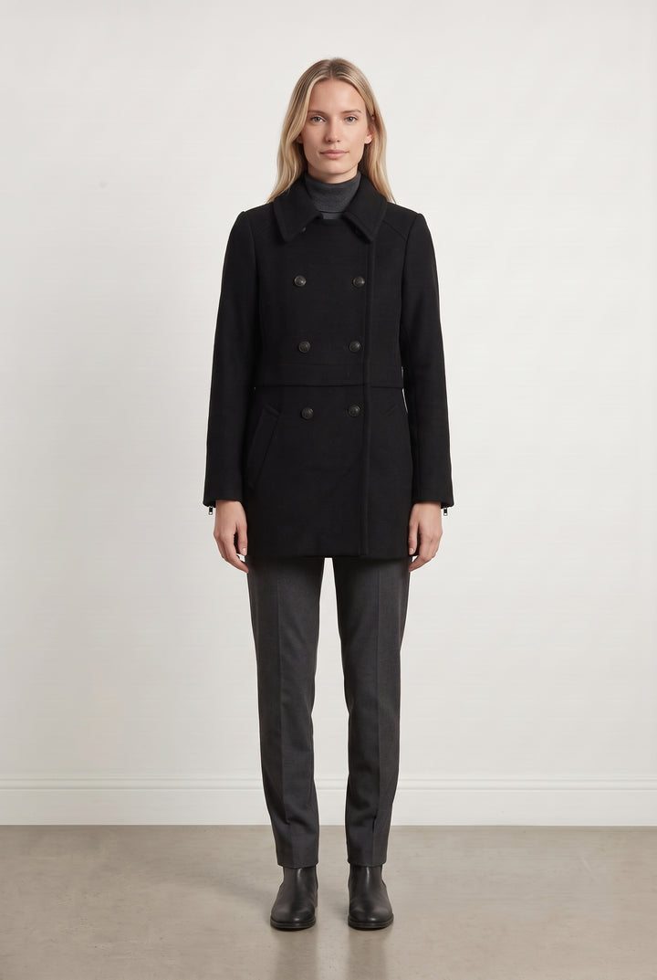 Manteau Croisé Noir - Taille S/36 de la marque IKKS | PARAD126669 - Vendu par Paradigme - Image 1