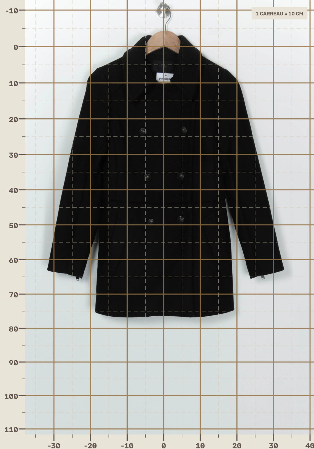 Manteau Croisé Noir - Taille S/36 de la marque IKKS | PARAD126669 - Vendu par Paradigme - Image 4