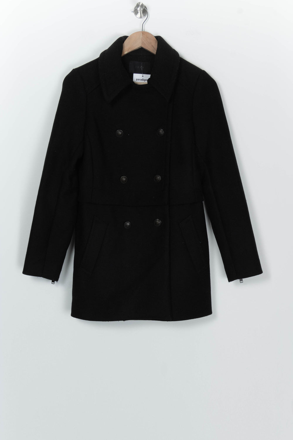 Manteau Croisé Noir - Taille S/36 de la marque IKKS | PARAD126669 - Vendu par Paradigme - Image 2