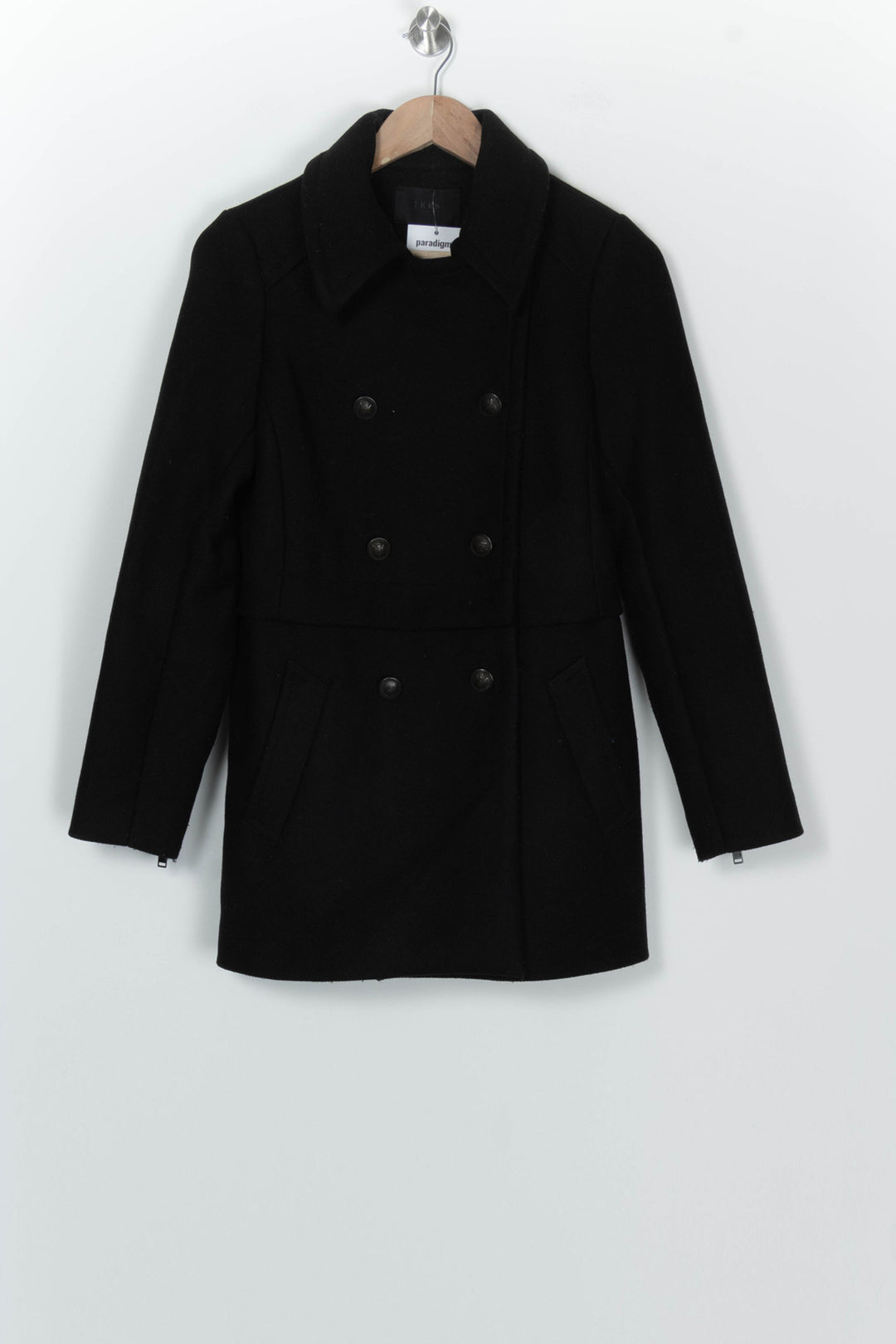 Manteau Croisé Noir - Taille S/36 de la marque IKKS | PARAD126669 - Vendu par Paradigme - Image 2