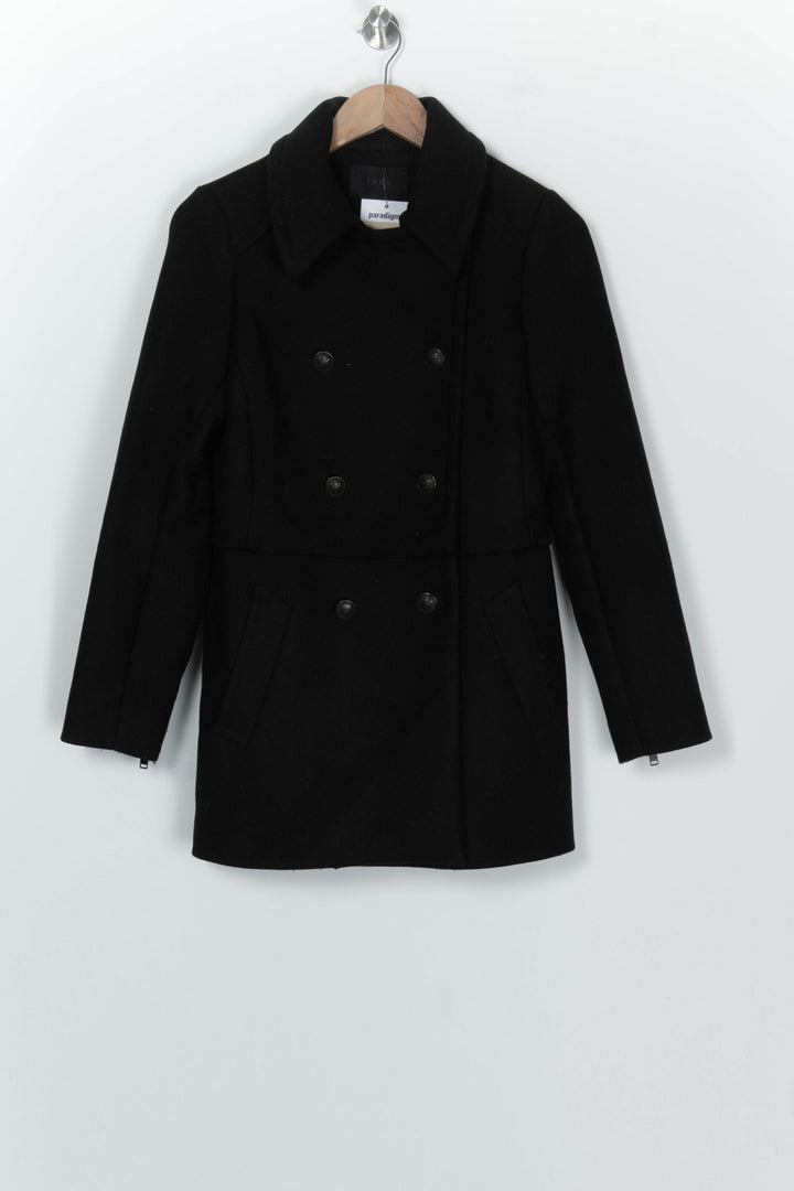 Manteau Croisé Noir - Taille S/36 de la marque IKKS | PARAD126669 - Vendu par Paradigme - Image 2