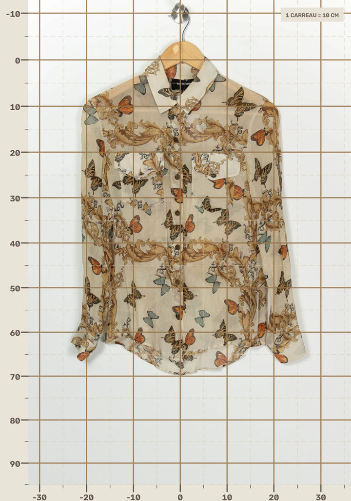 Blouse Beige et Marron - Taille XS/34 de la marque The Kooples | PARAD126675 - Vendu par Paradigme - Image 4