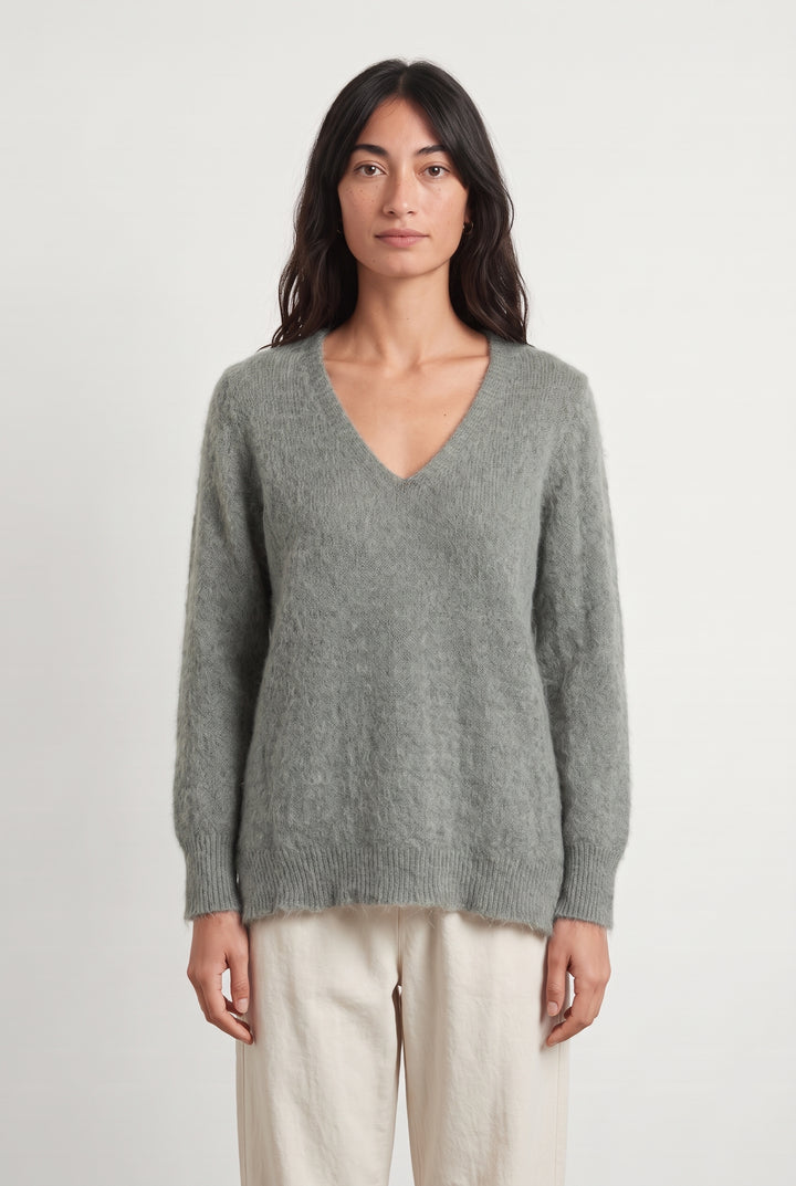 Pull à col V gris - Taille S/36 de la marque Claudie Pierlot | PARAD126676 - Vendu par Paradigme - Image 1