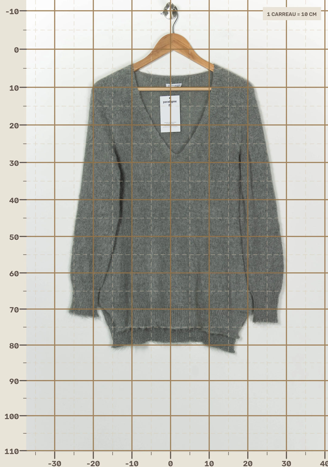 Pull à col V gris - Taille S/36 de la marque Claudie Pierlot | PARAD126676 - Vendu par Paradigme - Image 4