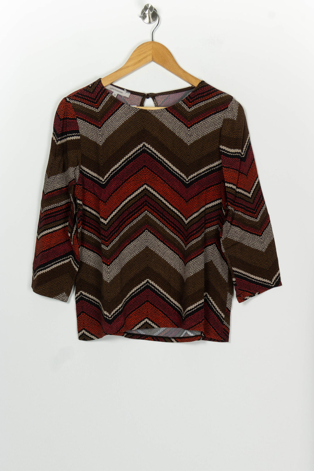 Blouse Marron et Rouge - Taille M/38 de la marque La Fée Maraboutée | PARAD126680 - Vendu par Paradigme - Image 2