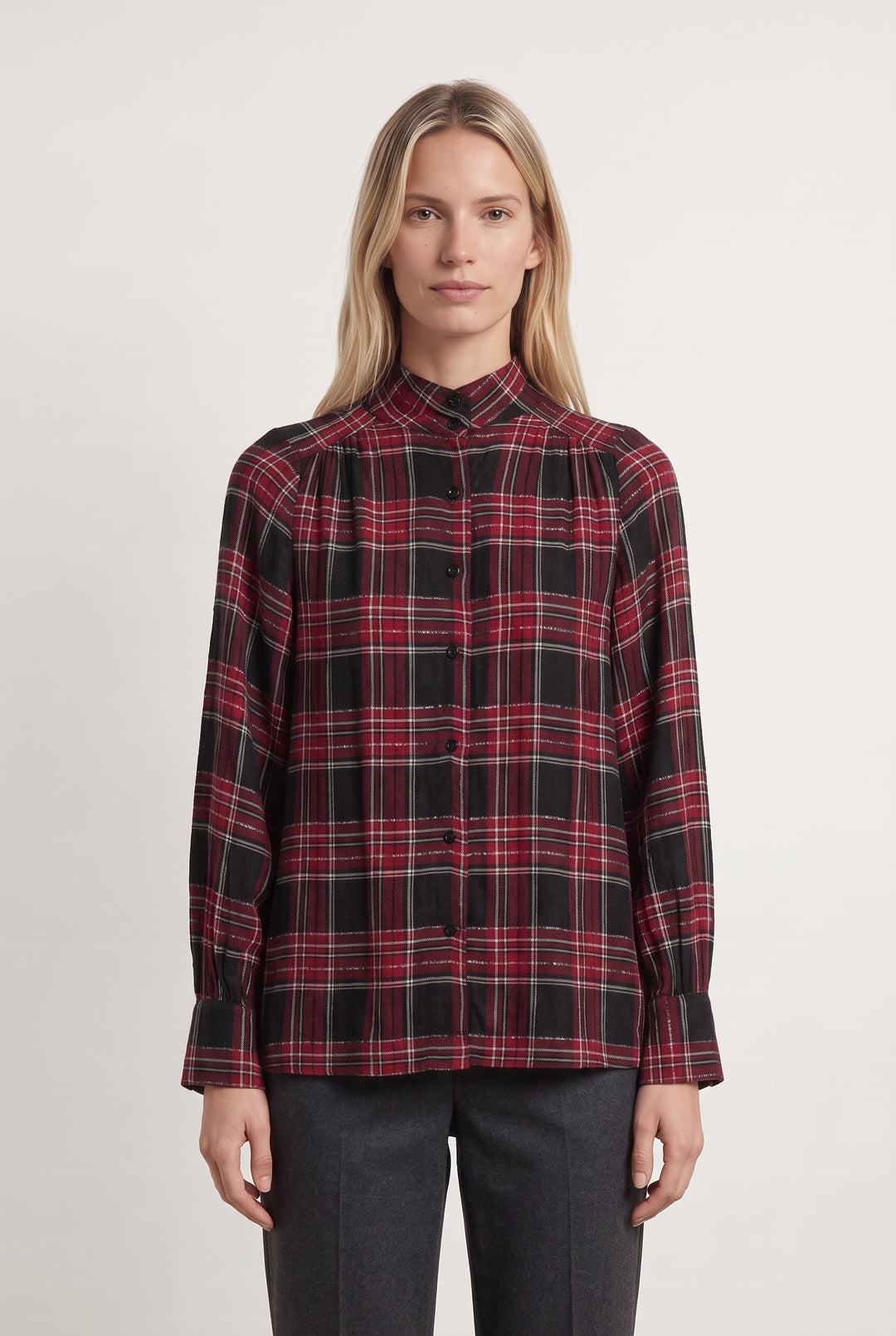 Chemise Rouge et Noire - Taille S/36 de la marque La Fée Maraboutée | PARAD126683 - Vendu par Paradigme - Image 1