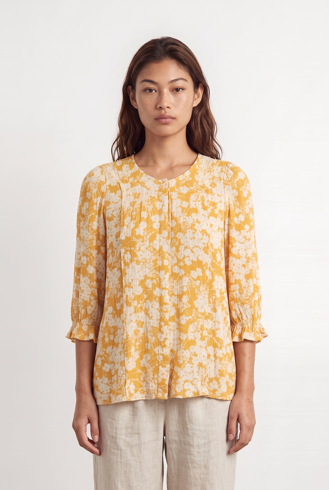 Blouse Jaune et Blanche - Taille S/36 de la marque Des petits hauts | PARAD126684 - Vendu par Paradigme - Image 1