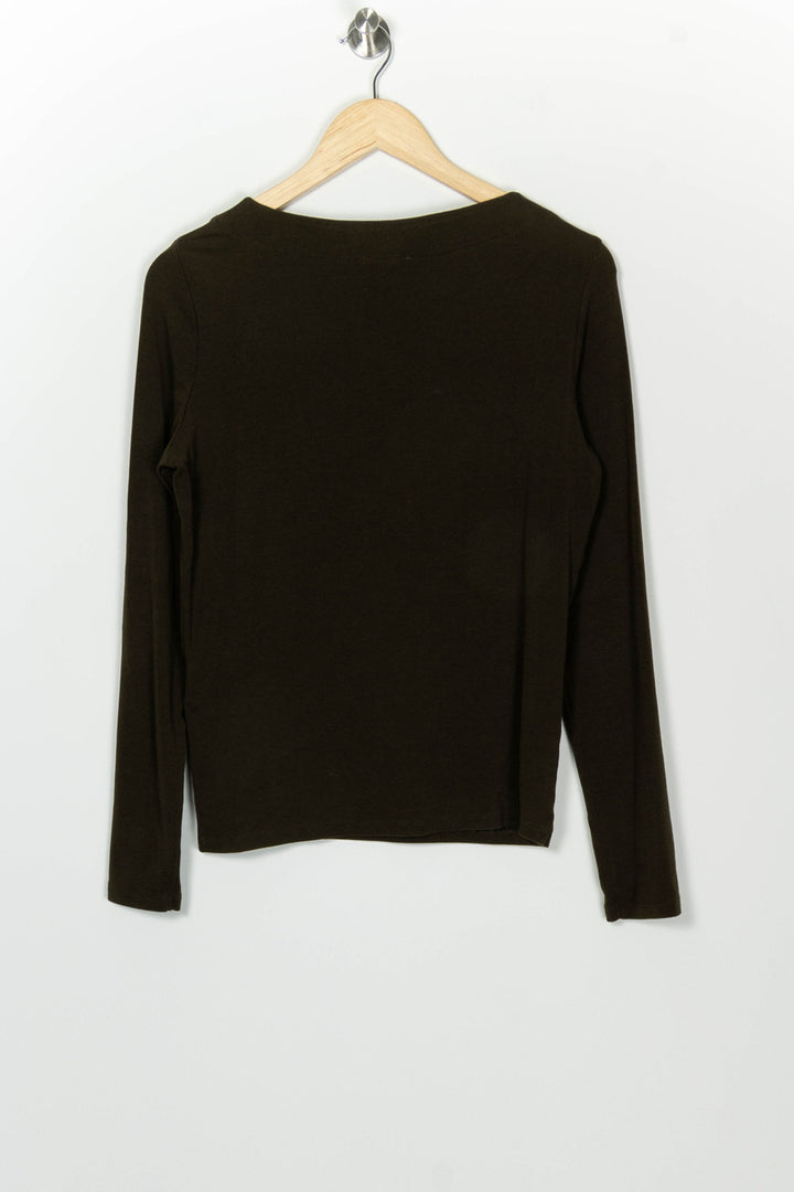 Tee-shirt à manches longues vert foncé - Taille M/38 de la marque Maison 123 | PARAD126695 - Vendu par Paradigme - Image 5