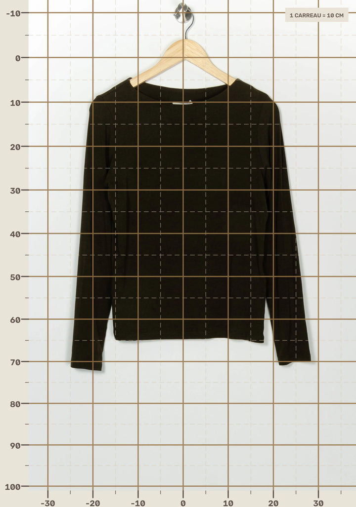Tee-shirt à manches longues vert foncé - Taille M/38 de la marque Maison 123 | PARAD126695 - Vendu par Paradigme - Image 4
