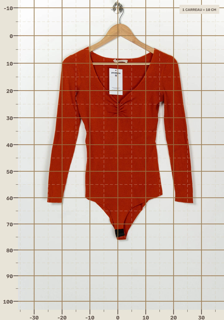 Body À Manches Longues Orange - Taille L/40 de la marque Sézane | PARAD126698 - Vendu par Paradigme - Image 4