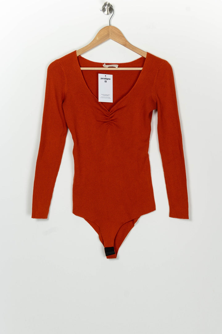 Body À Manches Longues Orange - Taille L/40 de la marque Sézane | PARAD126698 - Vendu par Paradigme - Image 2