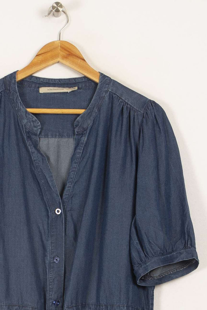Robe courte fluide bleu denim - XL/42