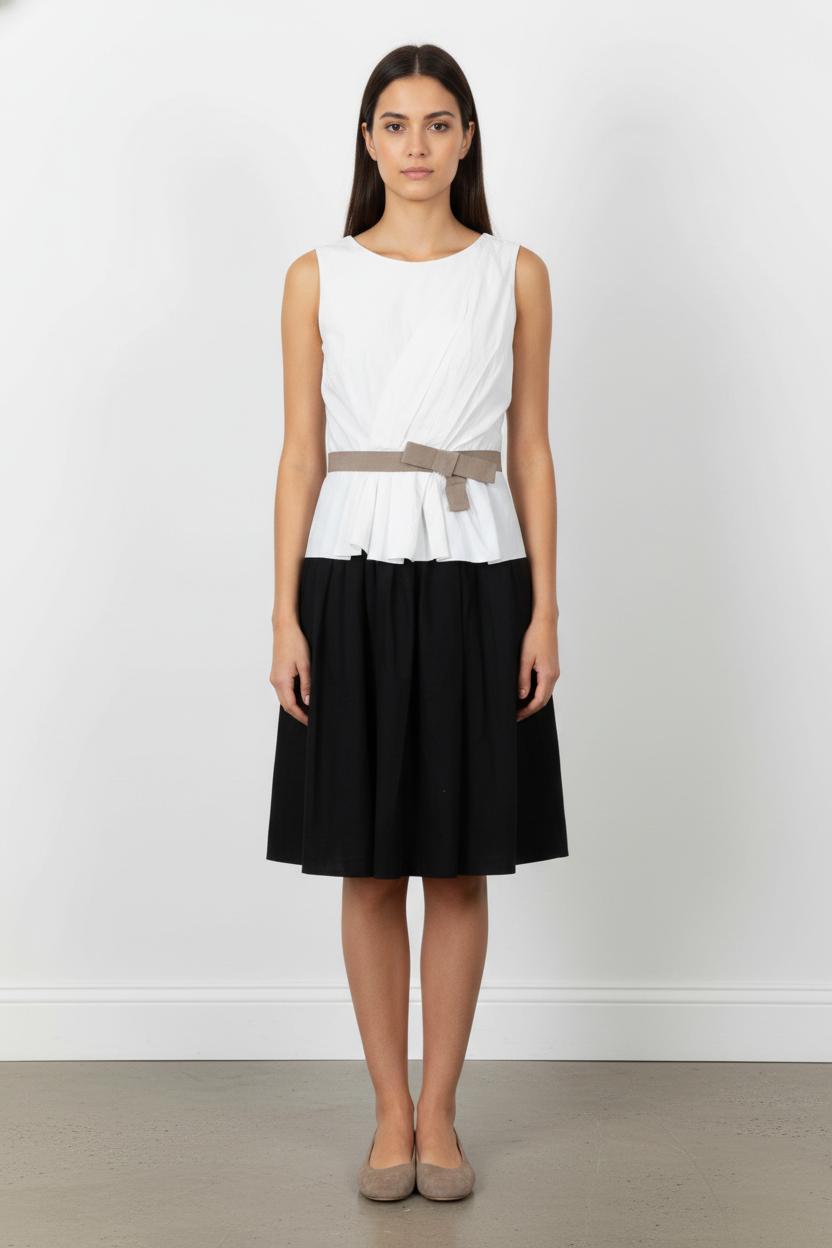 Robe Blanche et Noire - Taille M/38 de la marque Paule Ka | PARAD13195 - Vendu par Paradigme - Image 1