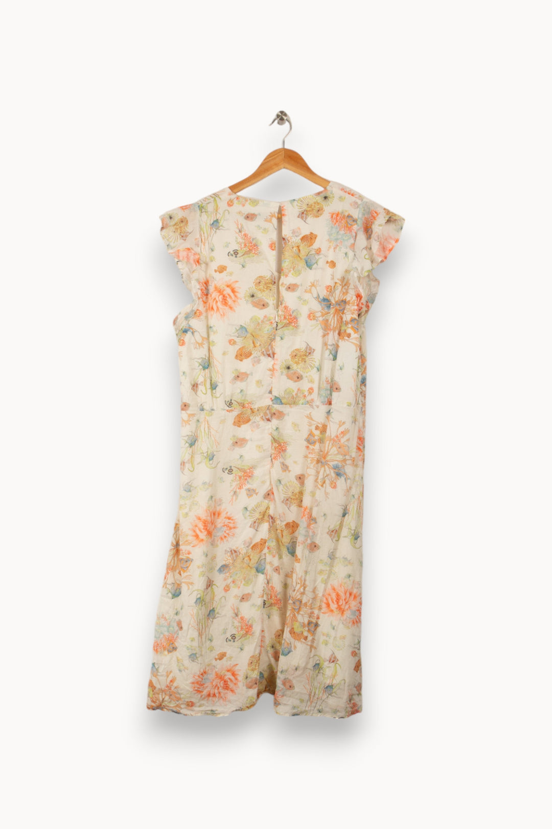 Robe mi-longue en voile de coton à imprimé végétal -  XXL/44