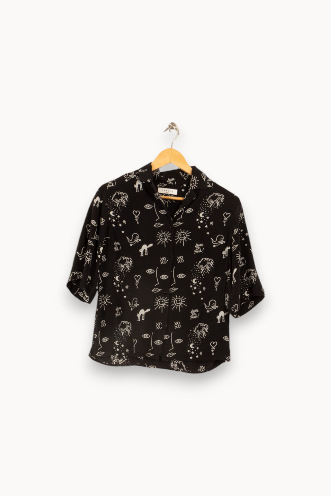 Chemise noire à motifs - Taille S/36