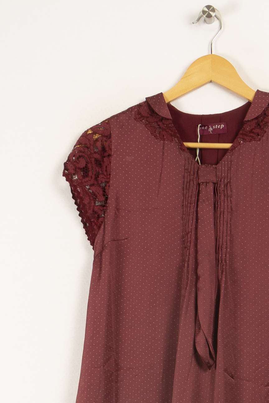 Robe bordeaux à pois - Taille M/38