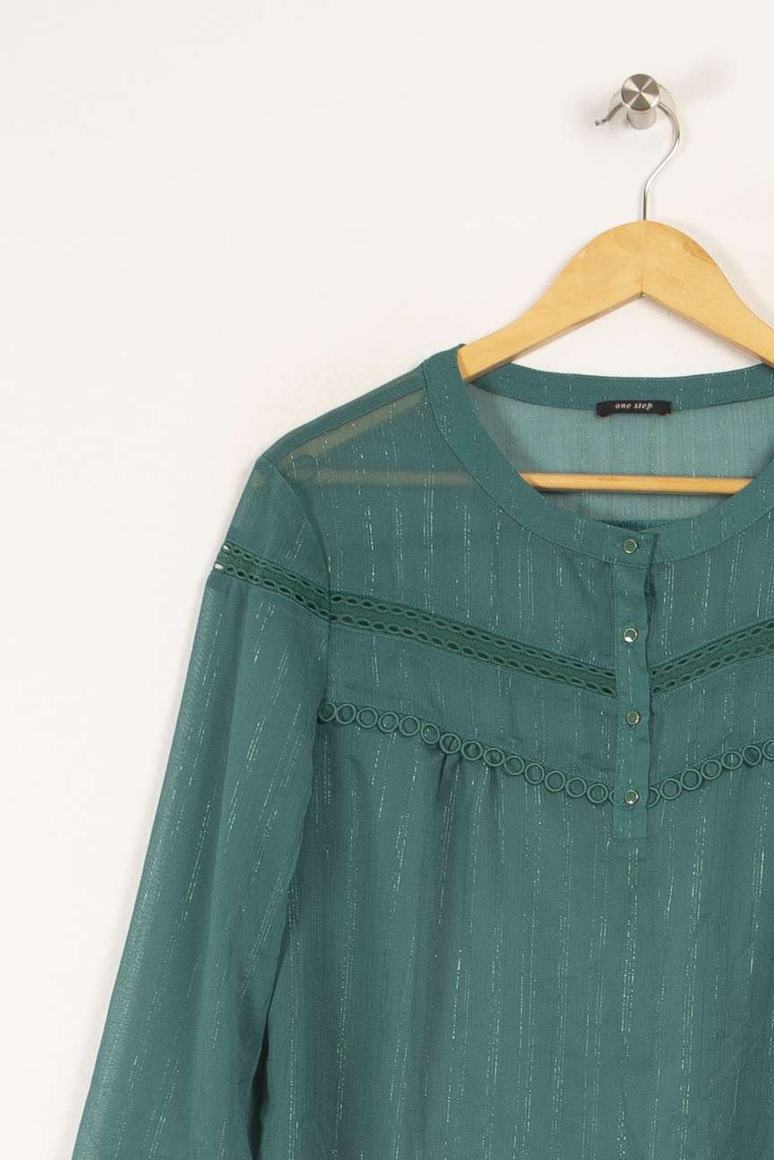 Blouse semi-transparente verte - Taille XL/42