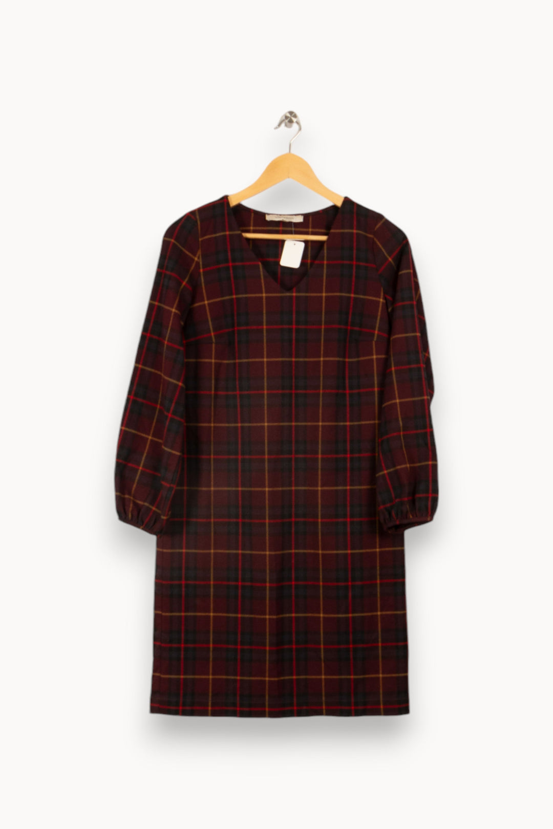 Robe bordeaux à carreaux - Taille S/36