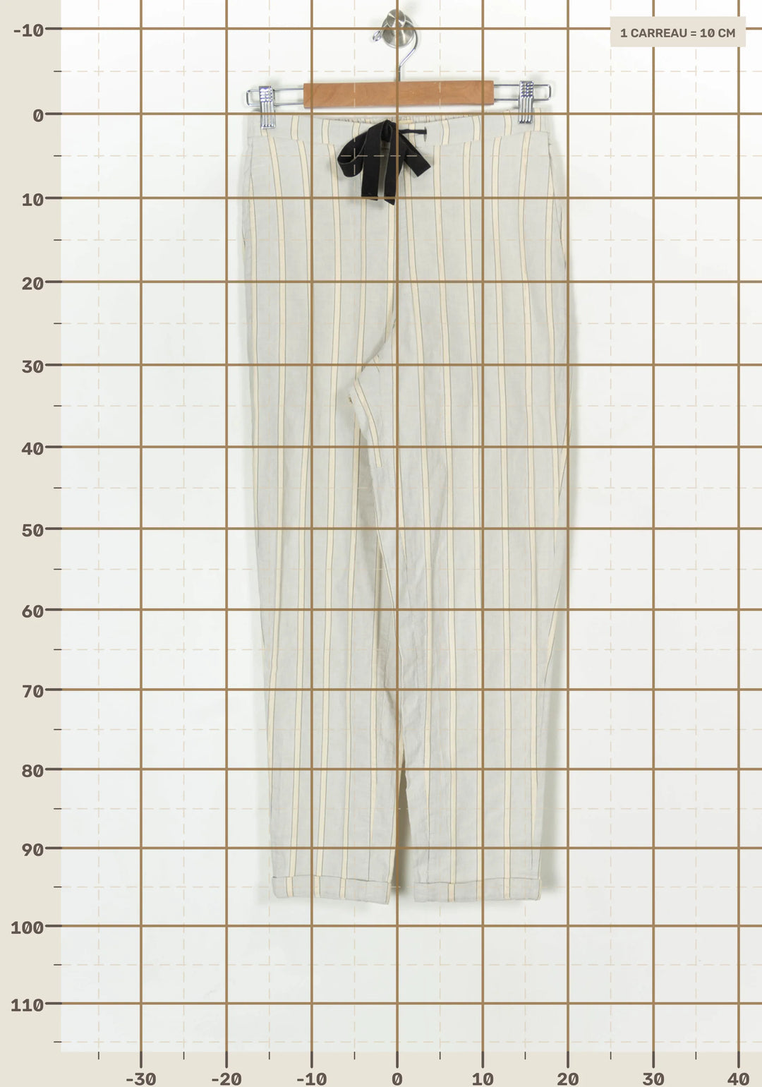 Pantalon Rayé Gris et Beige - Taille S/36 de la marque Bellerose | PARAD13706 - Vendu par Paradigme - Image 4