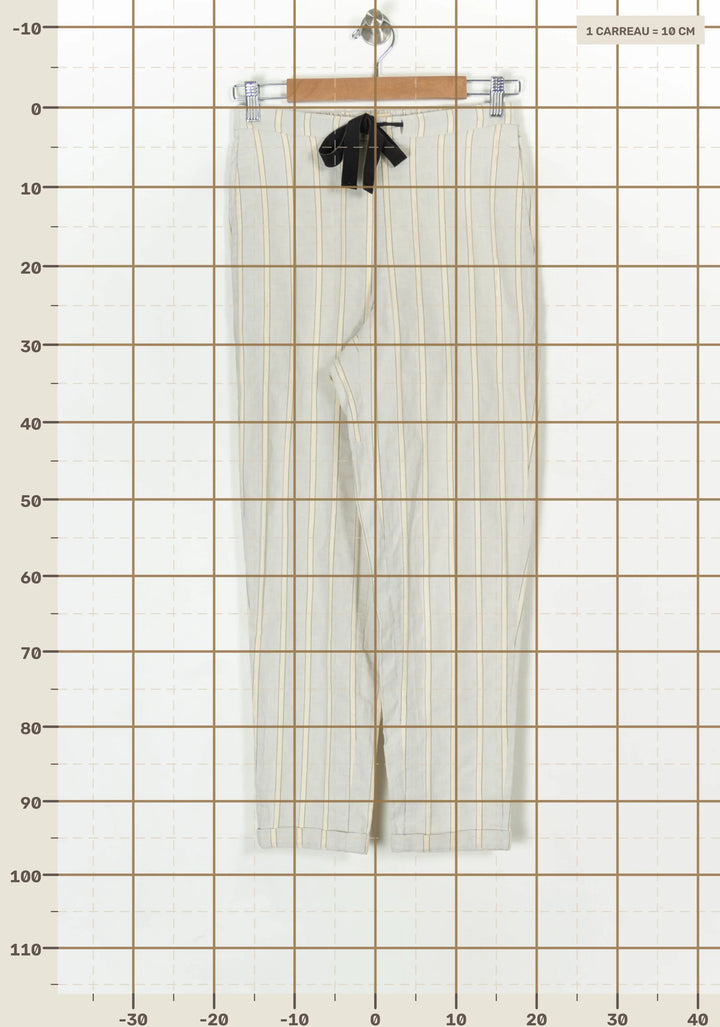 Pantalon Rayé Gris et Beige - Taille S/36 de la marque Bellerose | PARAD13706 - Vendu par Paradigme - Image 4