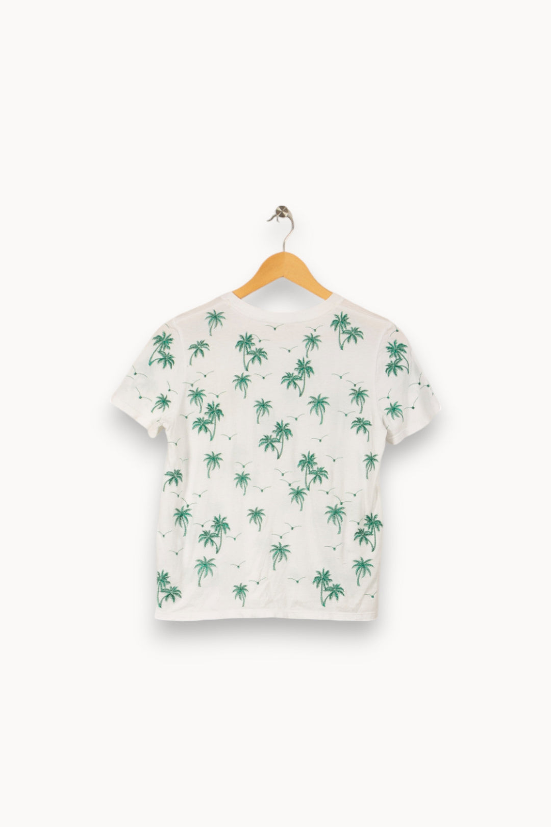 T-shirt blanc avec palmiers verts - Taille S/36