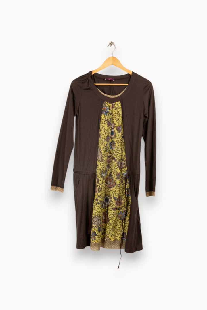 Robe marron et verte - Taille M/38