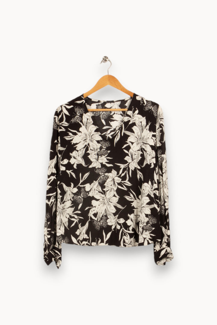 Blouse noire à motifs - Taille S/36