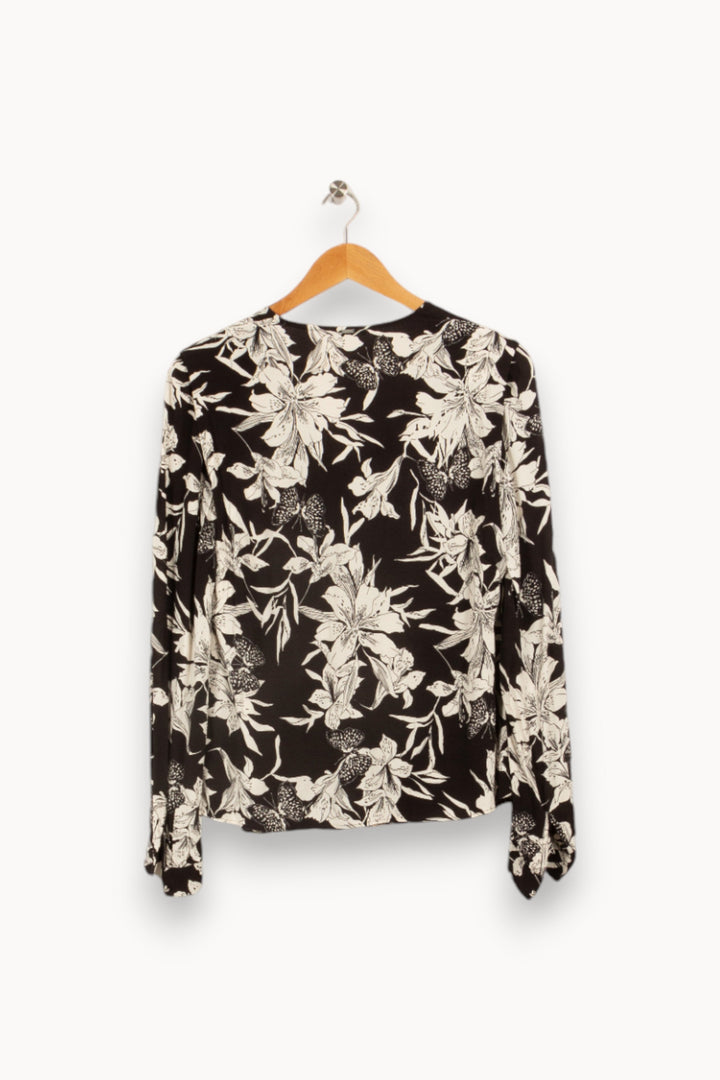 Blouse noire à motifs - Taille S/36