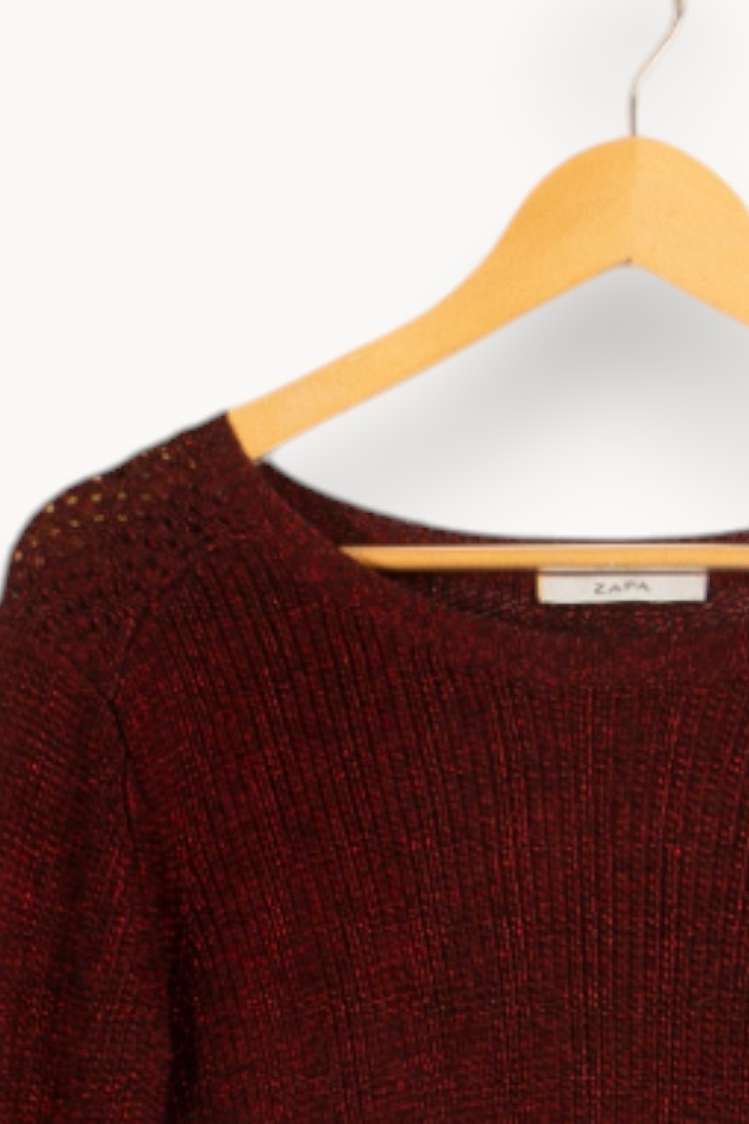 Pull en maille bordeaux - Taille M/38