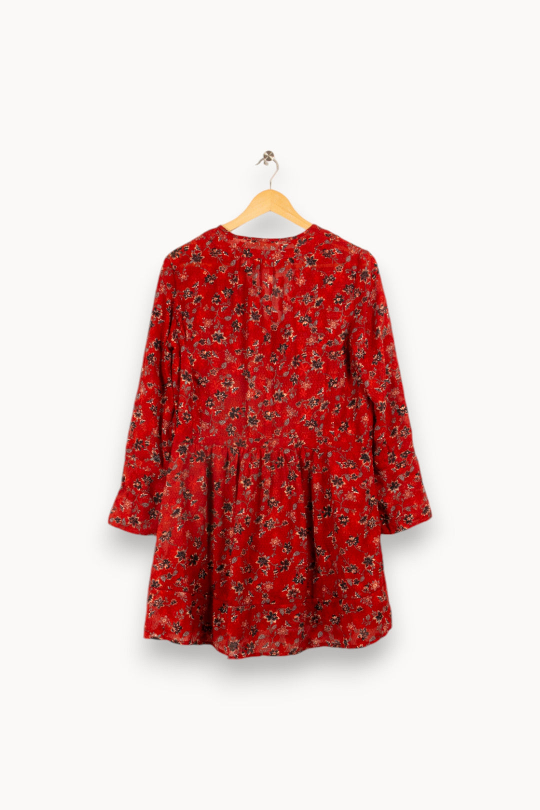 Robe orange foncé à fleurs - Taille XS/34