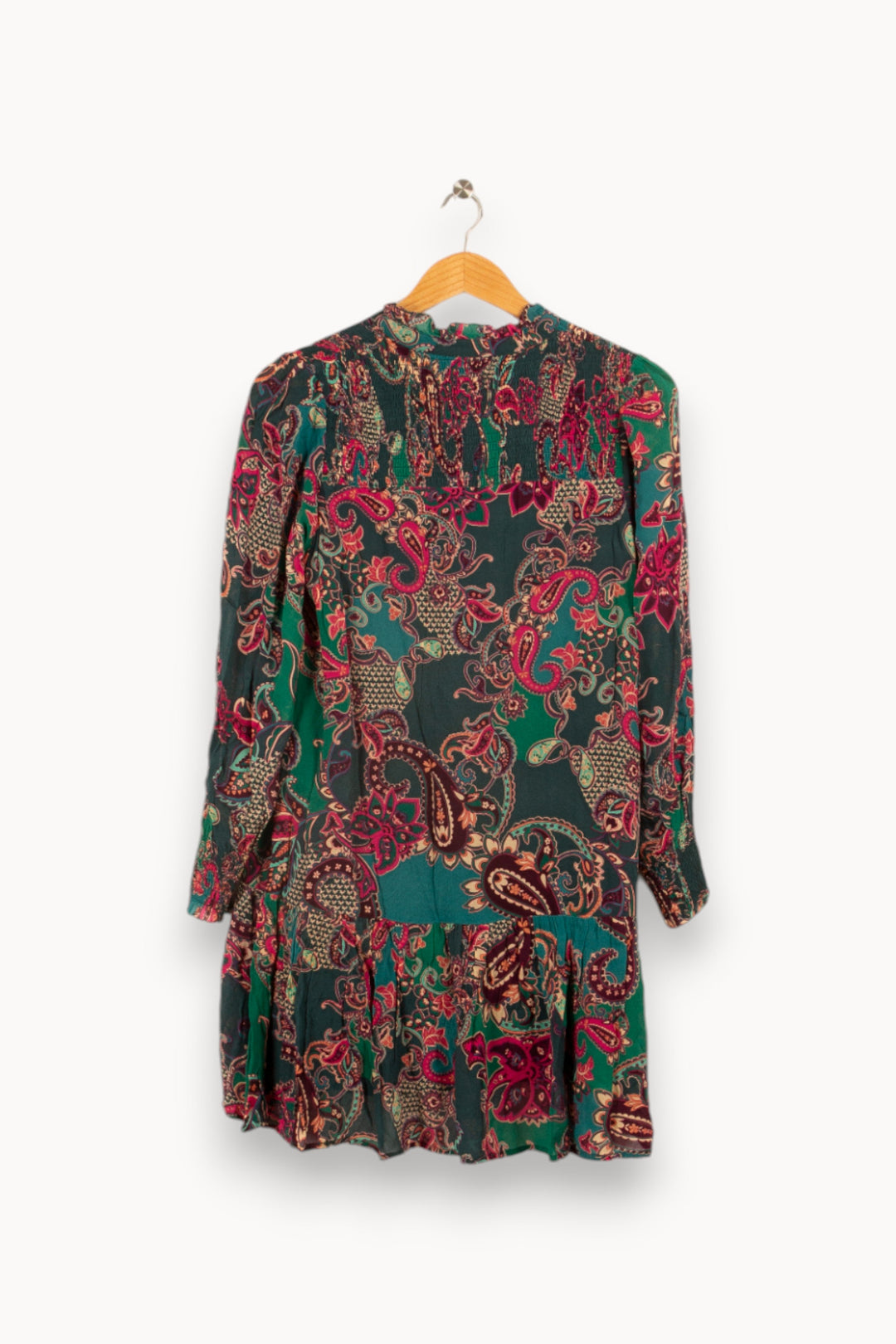 Robe verte et rose à motifs - Taille XS/34