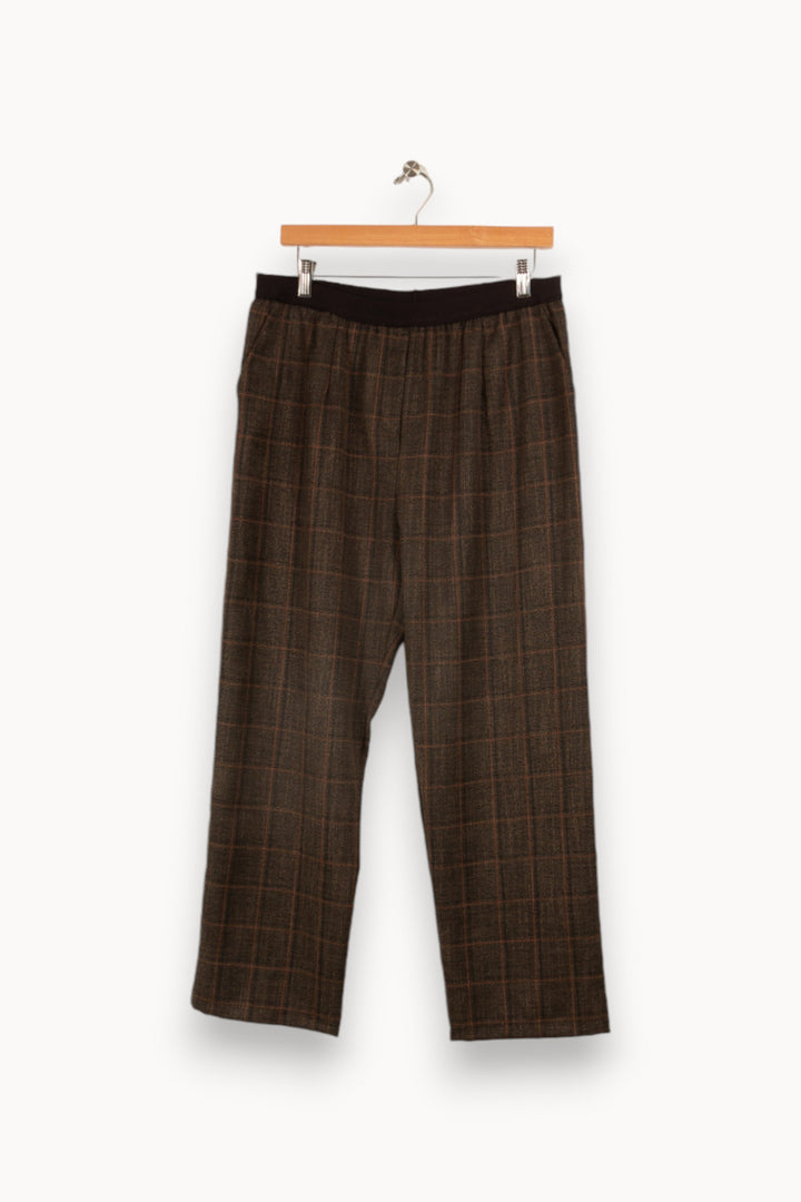 Pantalon marron à carreaux - Taille XL/42