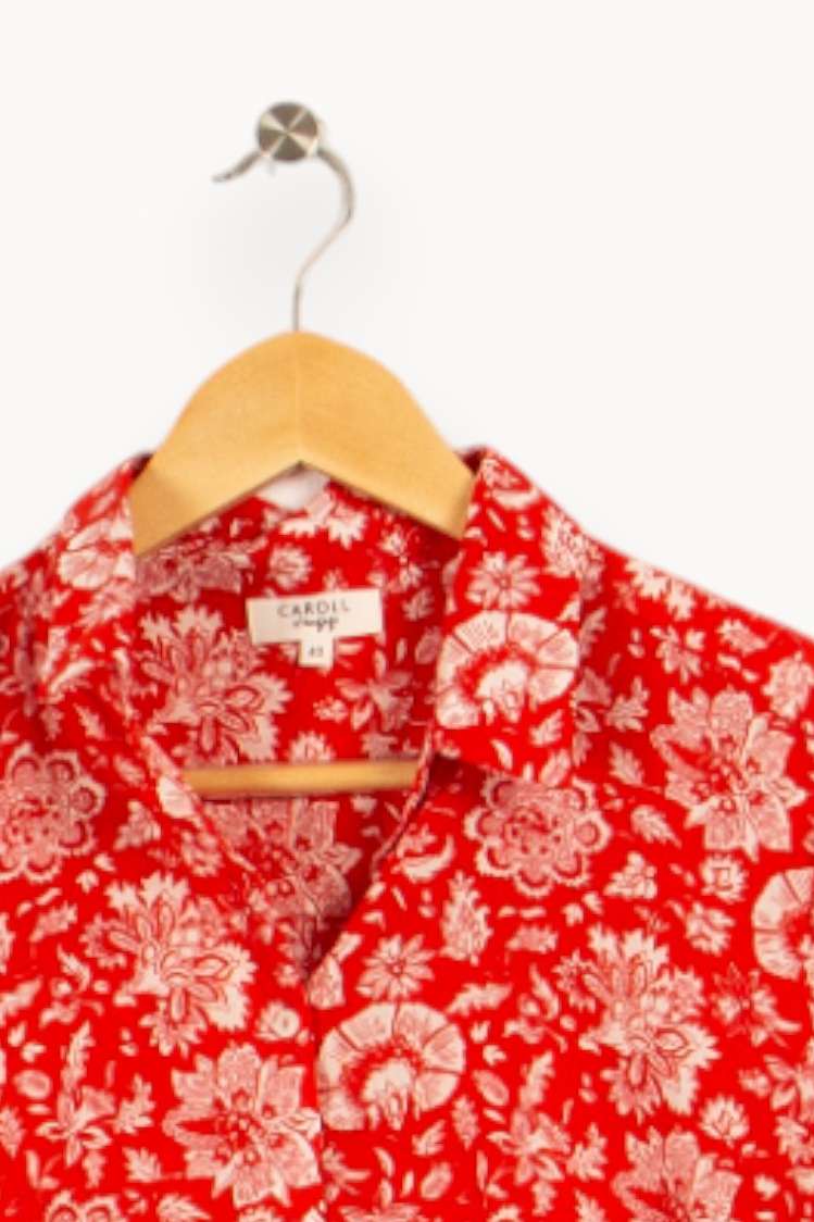 Chemise rouge à fleurs - Taille L/40