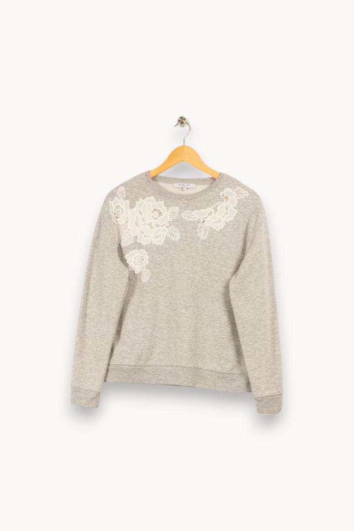 Sweat gris avec broderies - Taille S/36