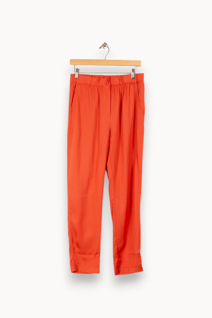 Pantalon fluide orange en lyocell -  M/38