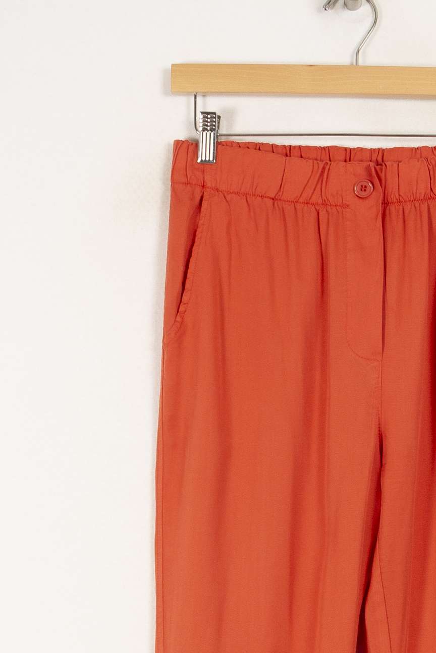 Pantalon fluide orange en lyocell -  M/38