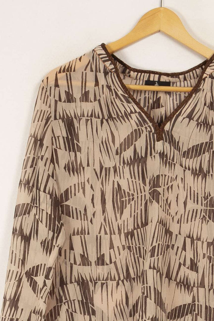 Blouse beige à motifs - Taille L/40