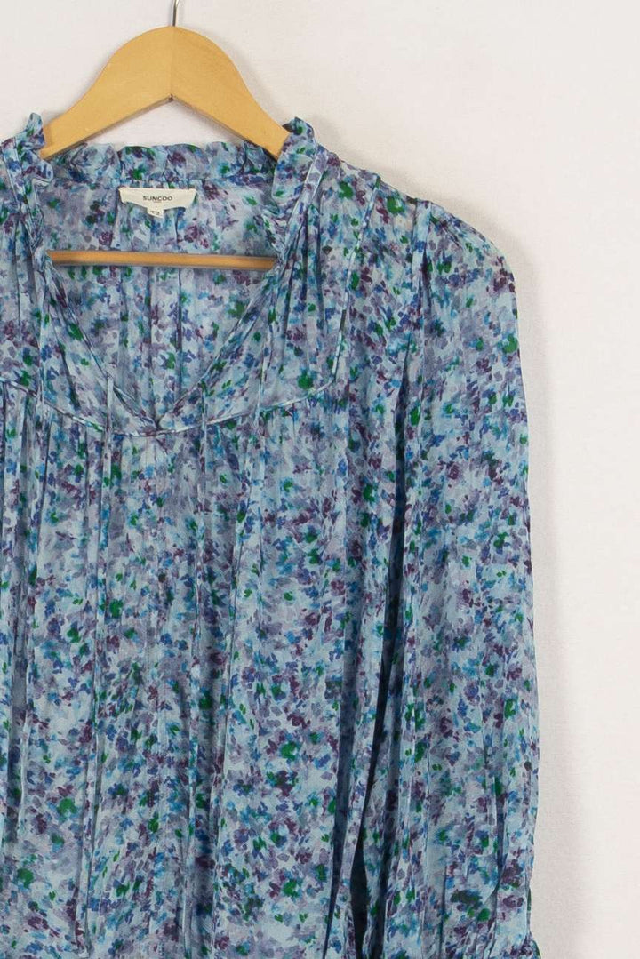 Blouse bleue à motifs - Taille M/38