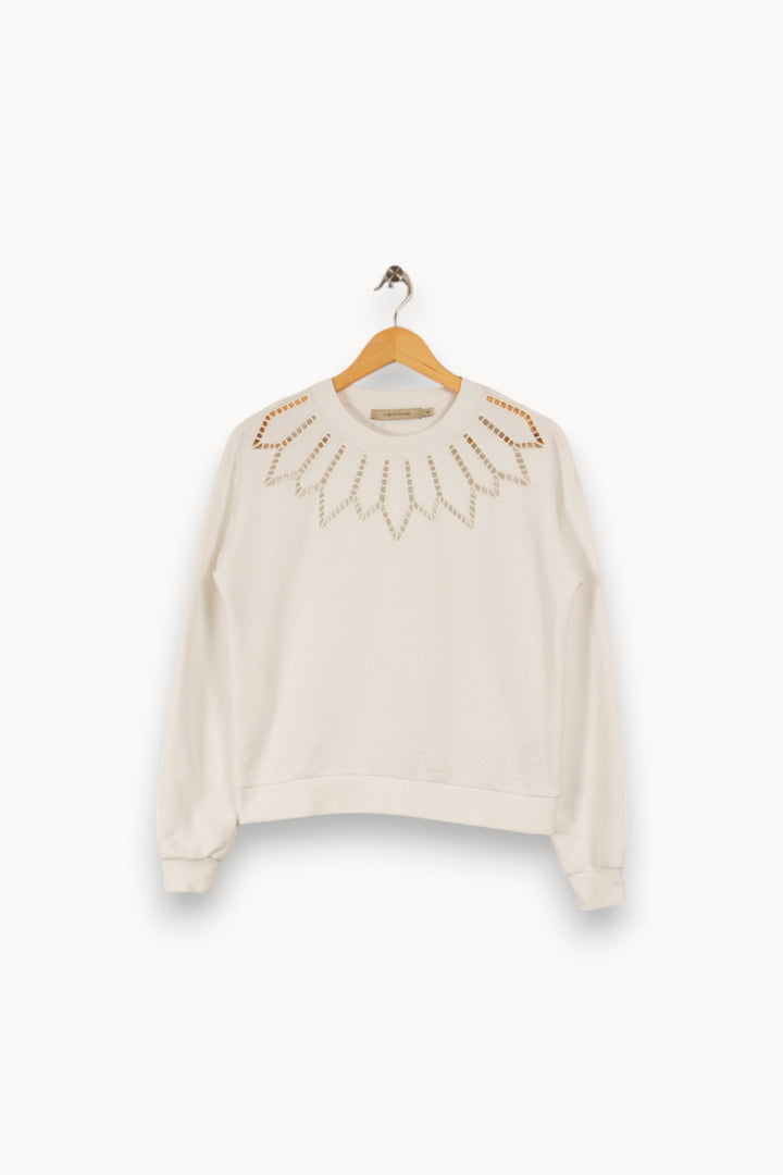 Pull blanc avec détails - Taille XS/34