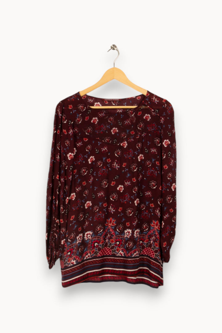 Blouse bordeaux à motifs - Taille L/40